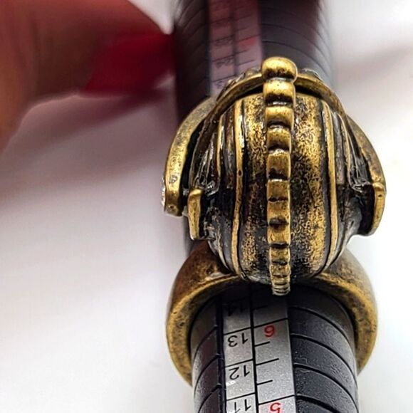 Brass Skull Spartan ring, biker  or goth vibes, size 7 - Picture 2 of 5